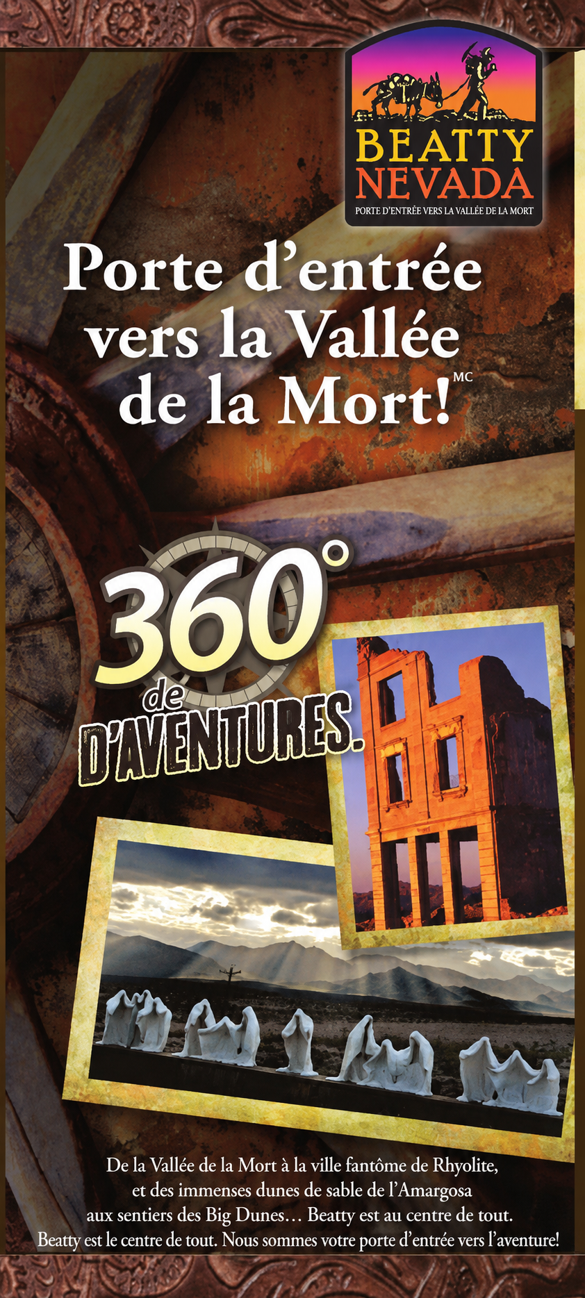 Gateway to Death Valley rack card, French