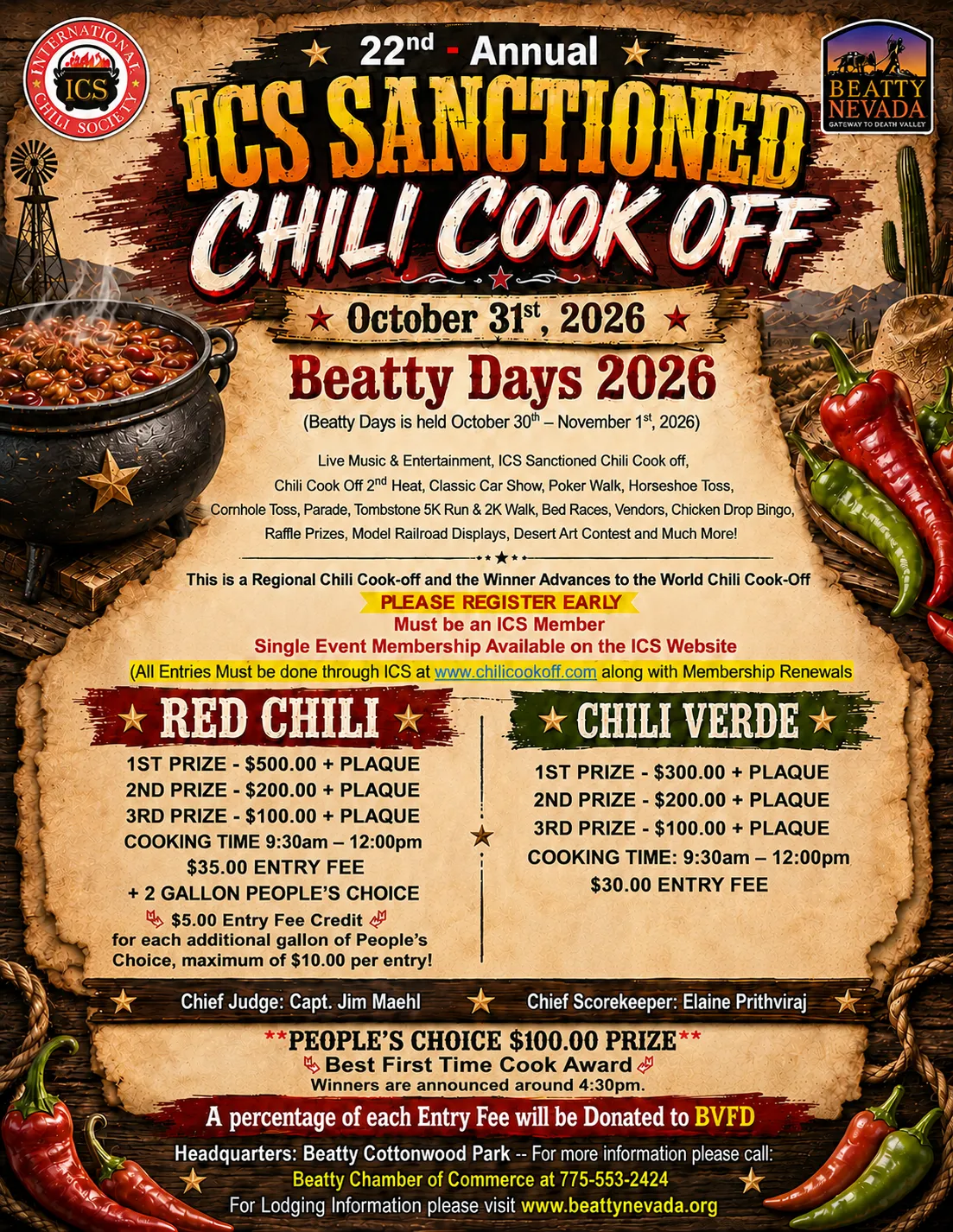 ICS Chili Cook-Off flyer, Saturday