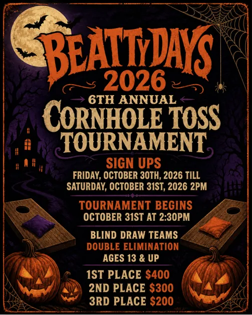 Cornhole Toss Tournament flyer